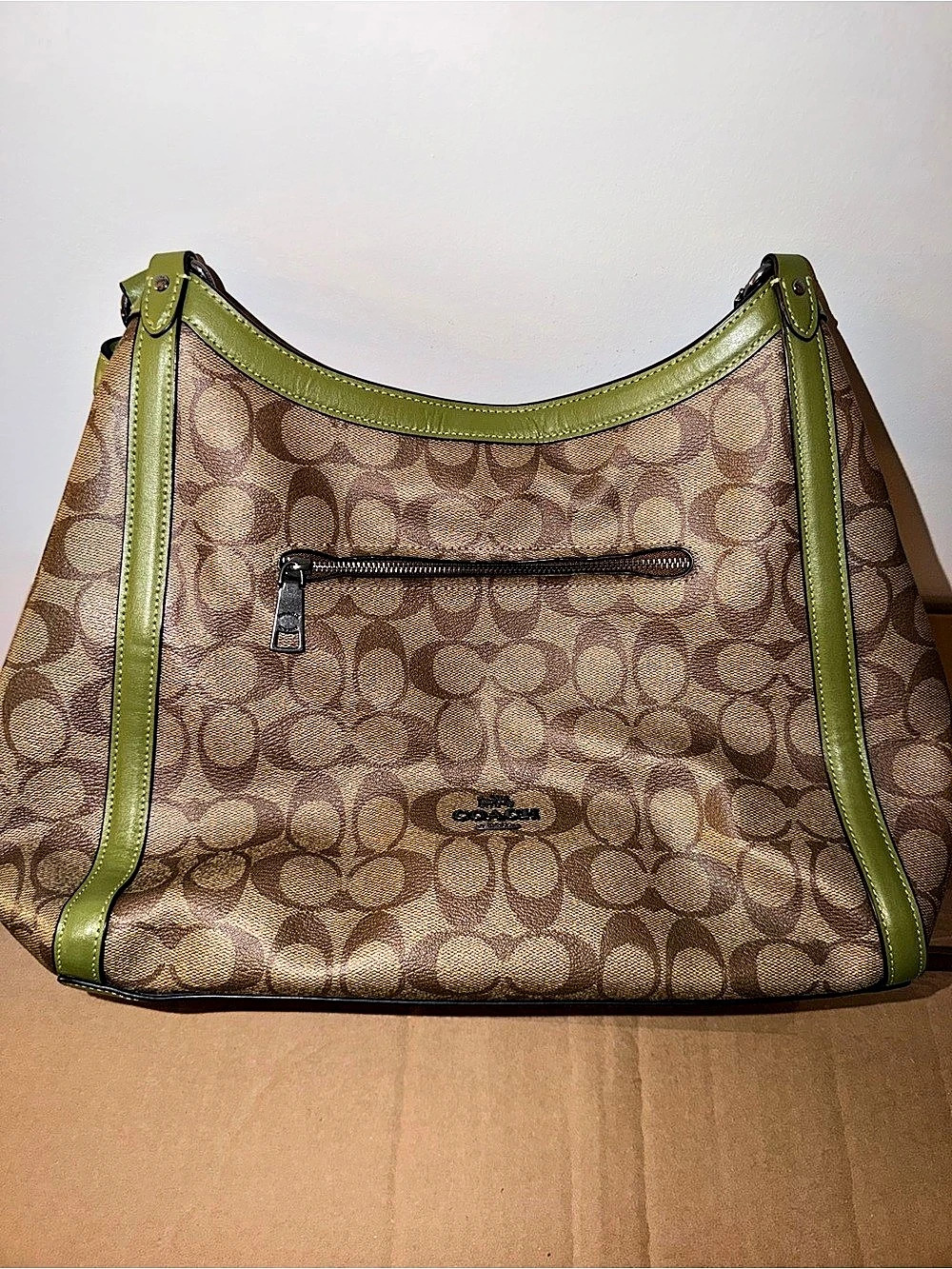 Coach Signature Bag + Matching Green Wallet Set